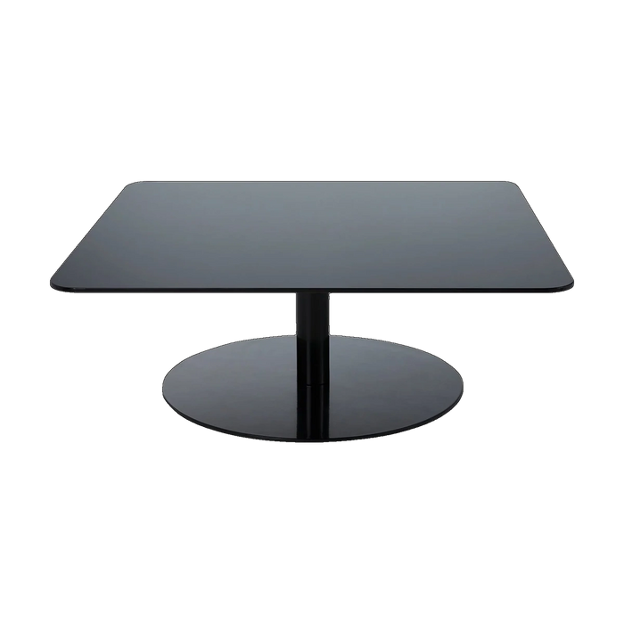 Flash Square Table in Black Polished Steel and Mirrored Glass by Tom Dixon