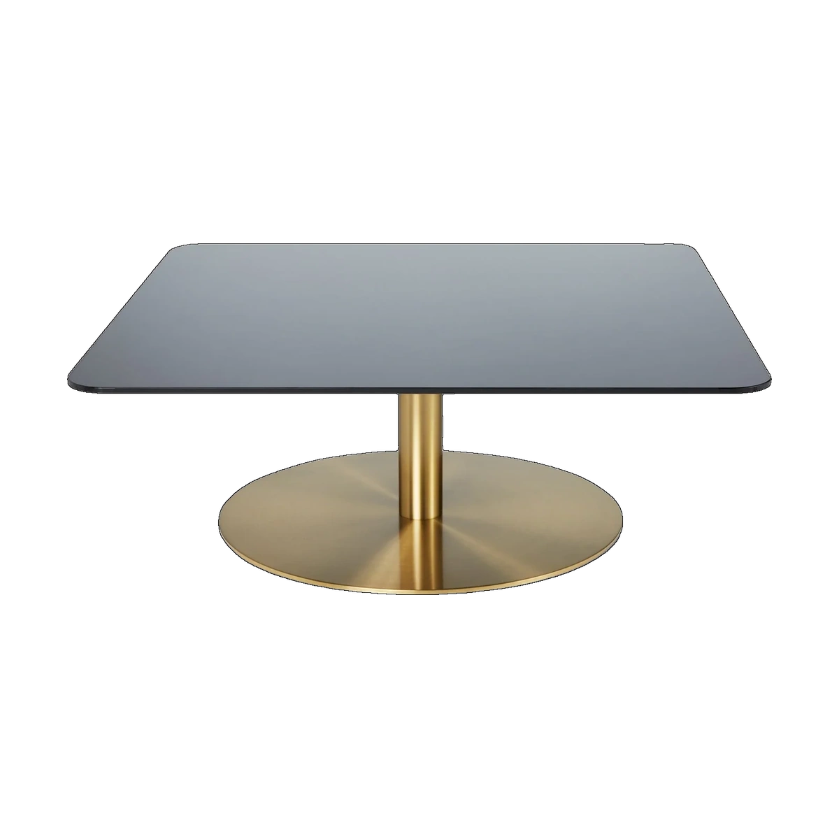 Flash Square Table in Brass Plated Polished Steel and Mirrored Glass by Tom Dixon