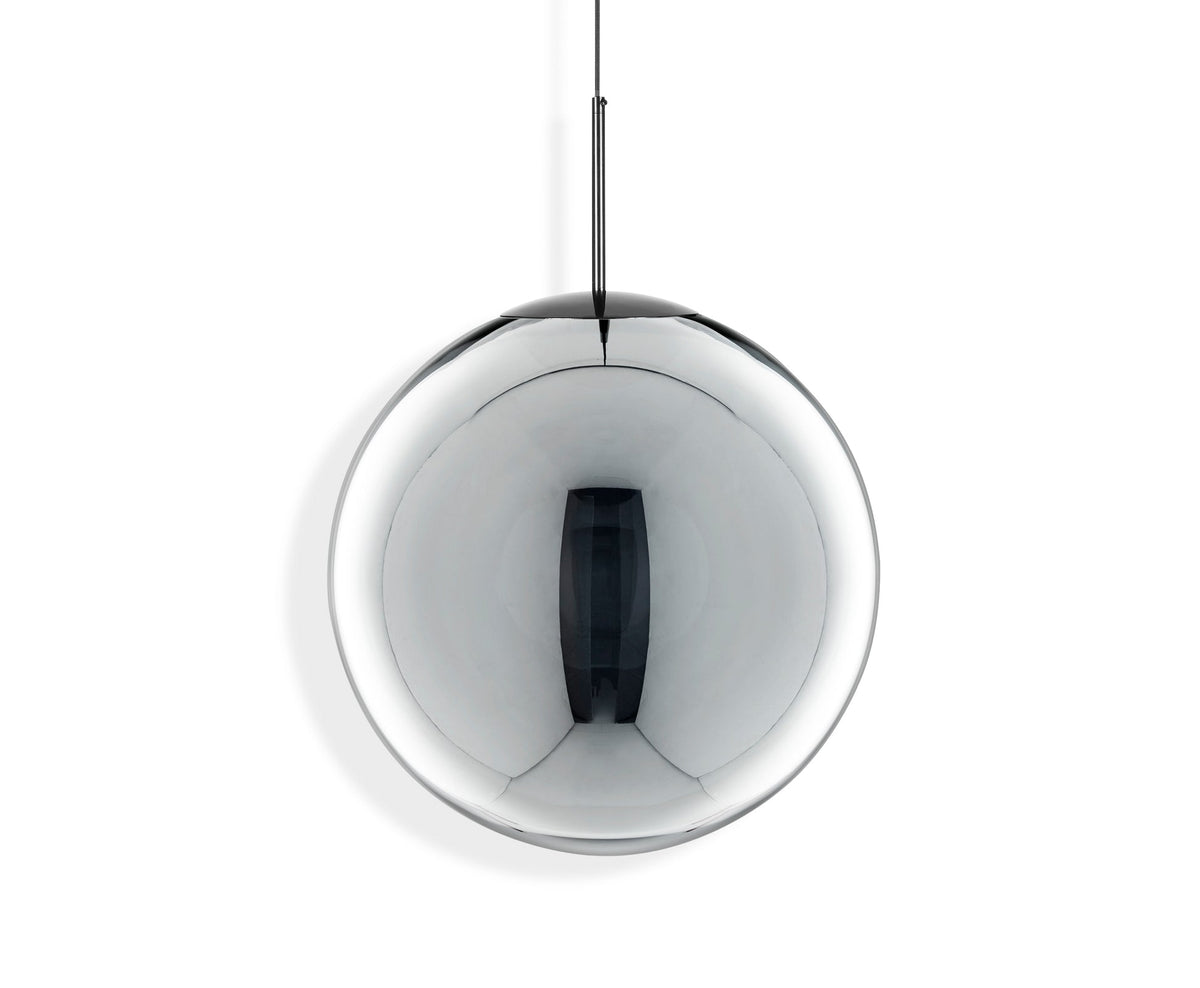 Tom Dixon Globe 50cm Pendant in chrome, switched off