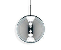 Tom Dixon Globe 50cm Pendant in chrome, illuminated