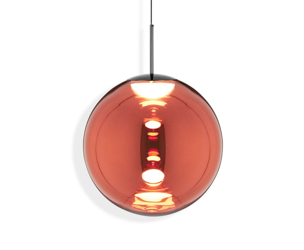 Tom Dixon Globe 50cm Pendant in copper, illuminated