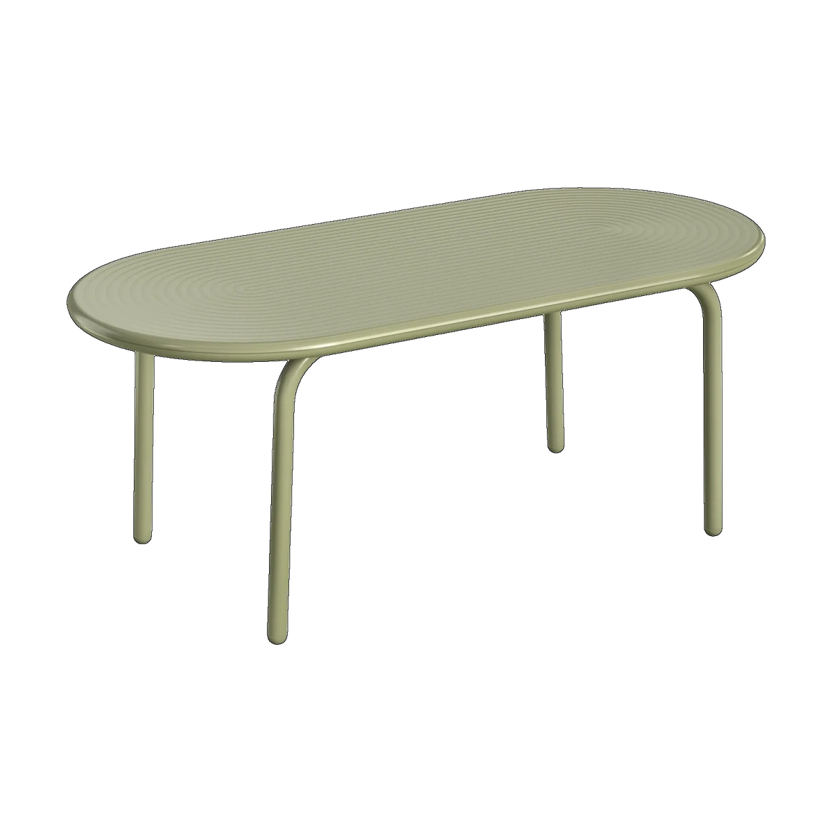 Tom Dixon Groove Large Obround Outdoor Table in Moss weather-resistant aluminium