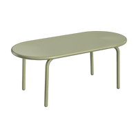 Tom Dixon Groove Large Obround Outdoor Table in Moss weather-resistant aluminium