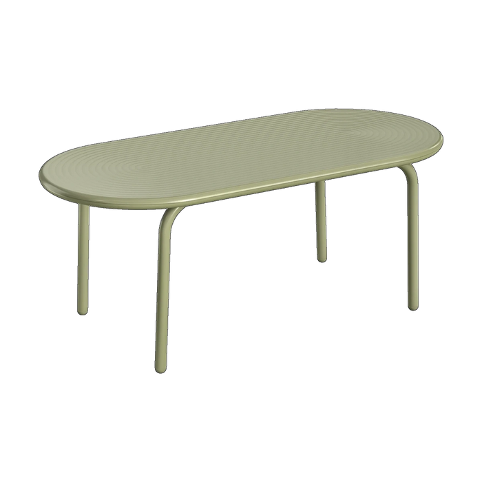 Tom Dixon Groove Large Obround Outdoor Table in Moss weather-resistant aluminium