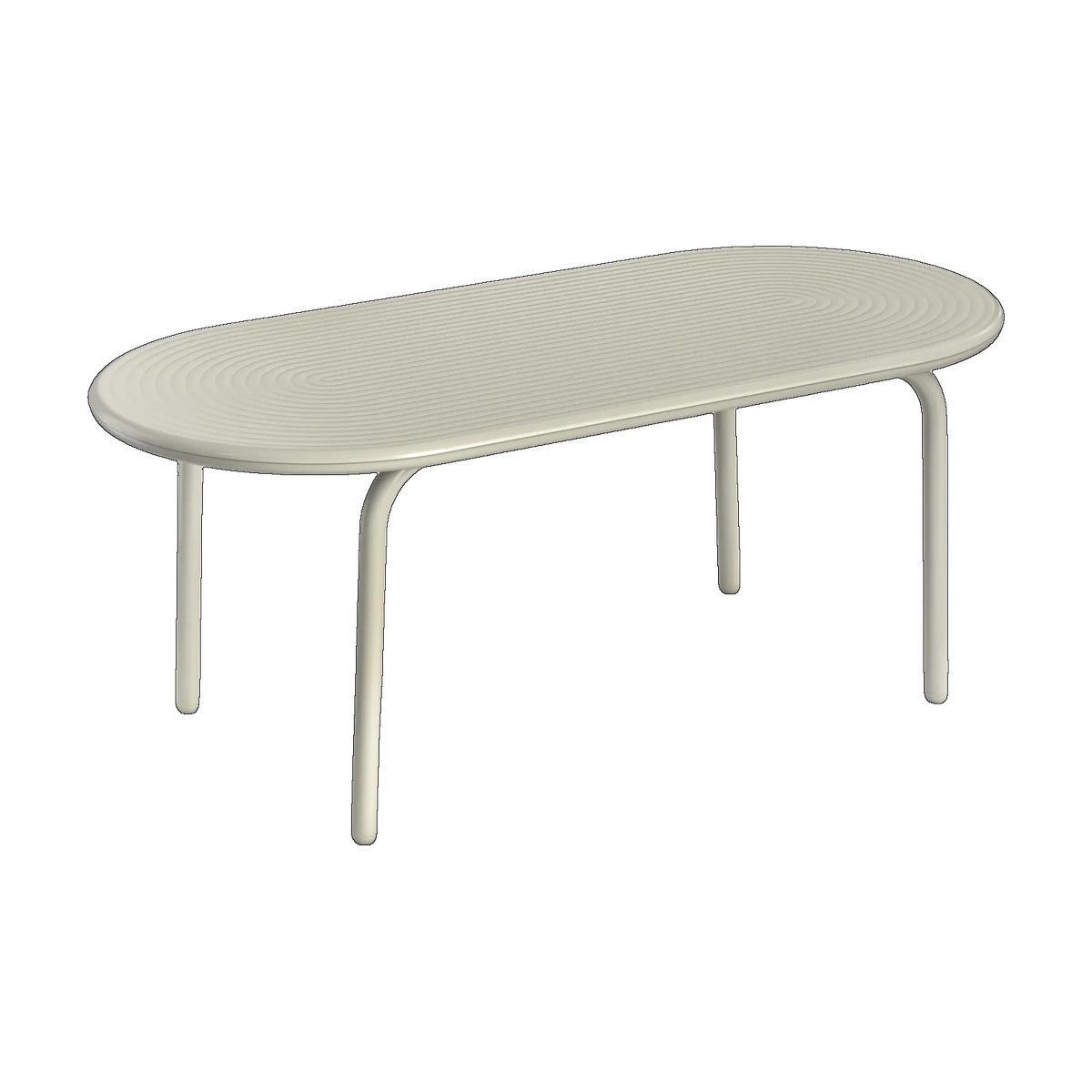 Tom Dixon Groove Large Obround Outdoor Table in Putty weather-resistant aluminium