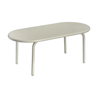 Tom Dixon Groove Large Obround Outdoor Table in Putty weather-resistant aluminium