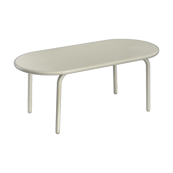 Tom Dixon Groove Large Obround Outdoor Table in Putty weather-resistant aluminium