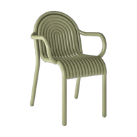 Tom Dixon Groove Outdoor Arm Chair in Moss weather-resistant aluminium