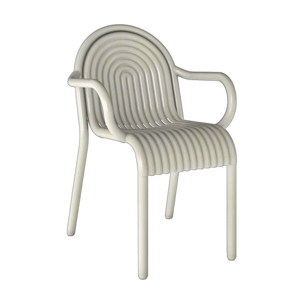 Tom Dixon Groove Outdoor Arm Chair in Putty weather-resistant aluminium