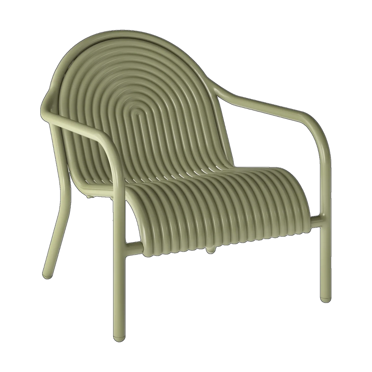 Tom Dixon Groove Outdoor Lounge Chair in Moss weather-resistant aluminium