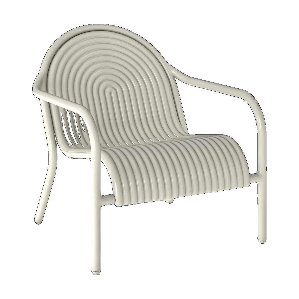 Tom Dixon Groove Outdoor Lounge Chair in Putty weather-resistant aluminium