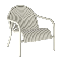 Tom Dixon Groove Outdoor Lounge Chair in Putty weather-resistant aluminium