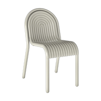 Tom Dixon Groove Outdoor Side Chair in Putty weather-resistant aluminium