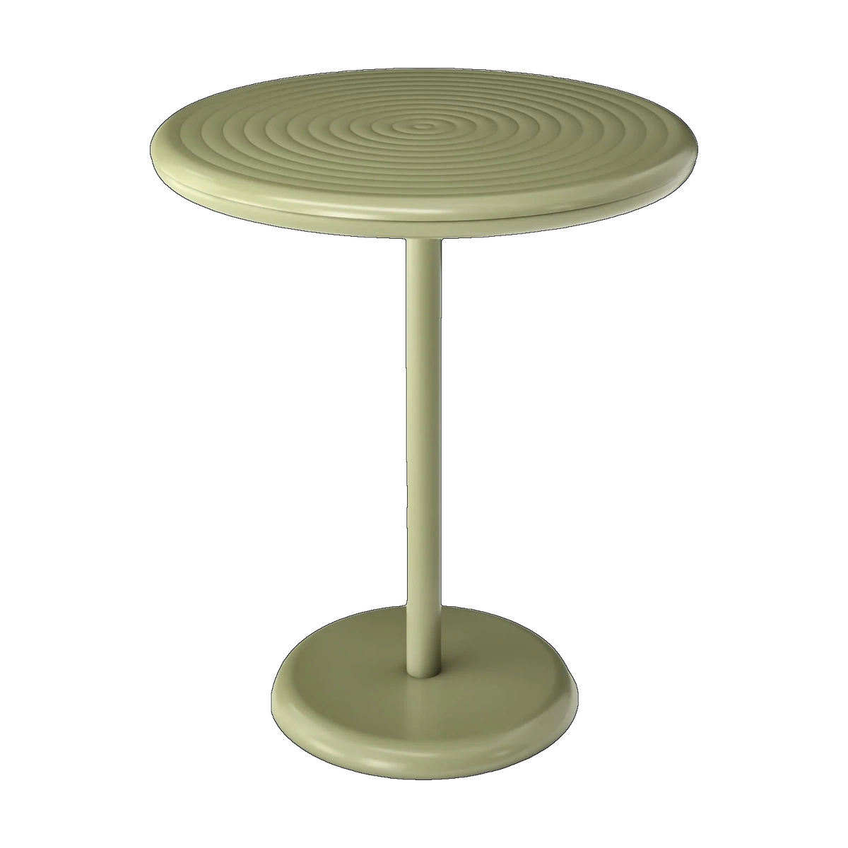 Tom Dixon Groove Outdoor Small Round Table in Moss weather-resistant aluminium