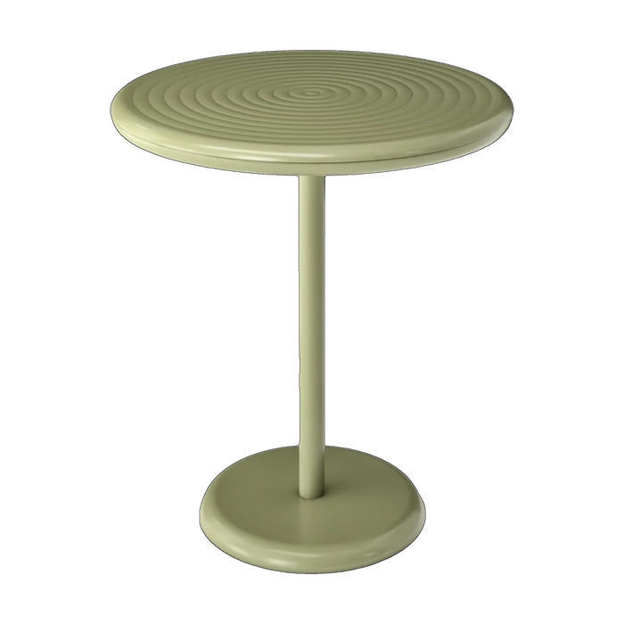 Tom Dixon Groove Outdoor Small Round Table in Moss weather-resistant aluminium