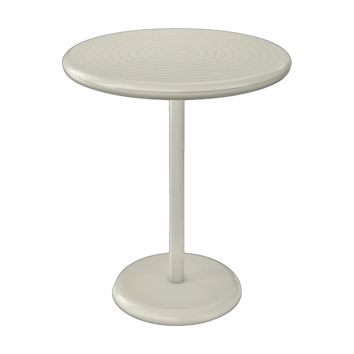 Tom Dixon Groove Outdoor Small Round Table in Putty weather-resistant aluminium