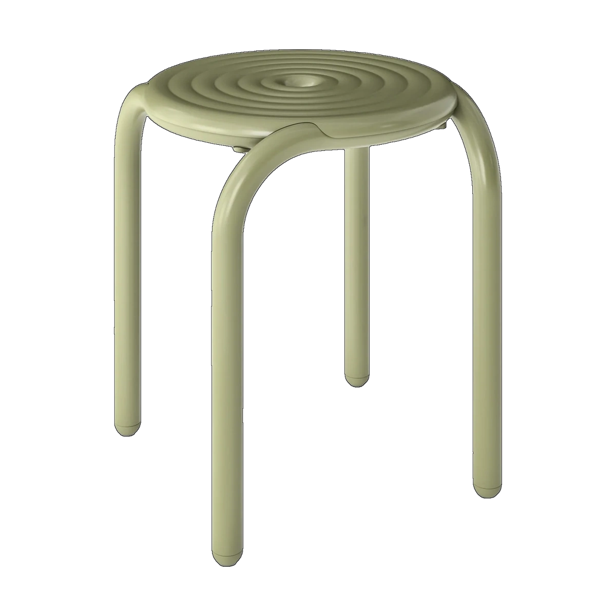 Tom Dixon Groove Outdoor Stool in Moss weather-resistant aluminium
