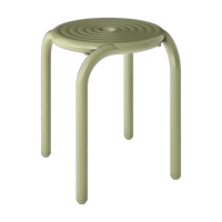 Tom Dixon Groove Outdoor Stool in Moss weather-resistant aluminium