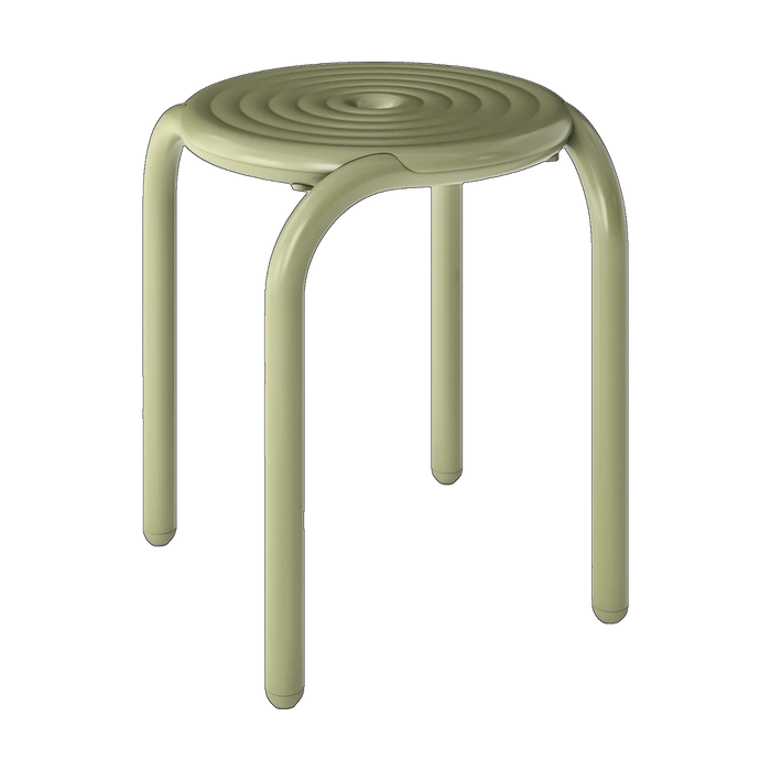 Tom Dixon Groove Outdoor Stool in Moss weather resistant aluminium