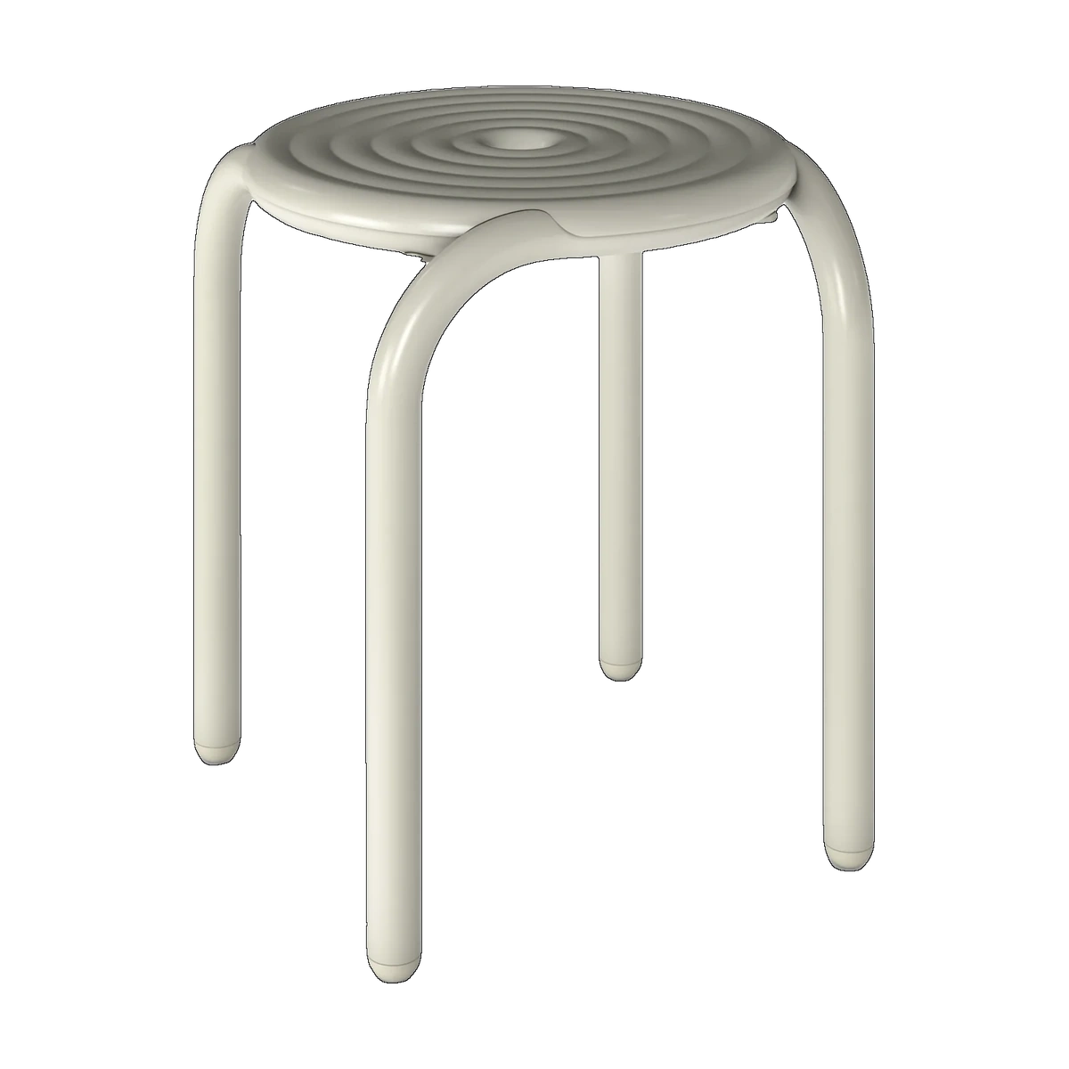 Tom Dixon Groove Outdoor Stool in Putty weather resistant aluminium