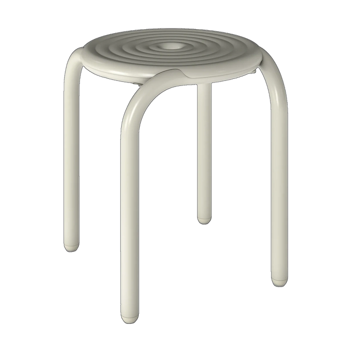 Tom Dixon Groove Outdoor Stool in Putty weather resistant aluminium