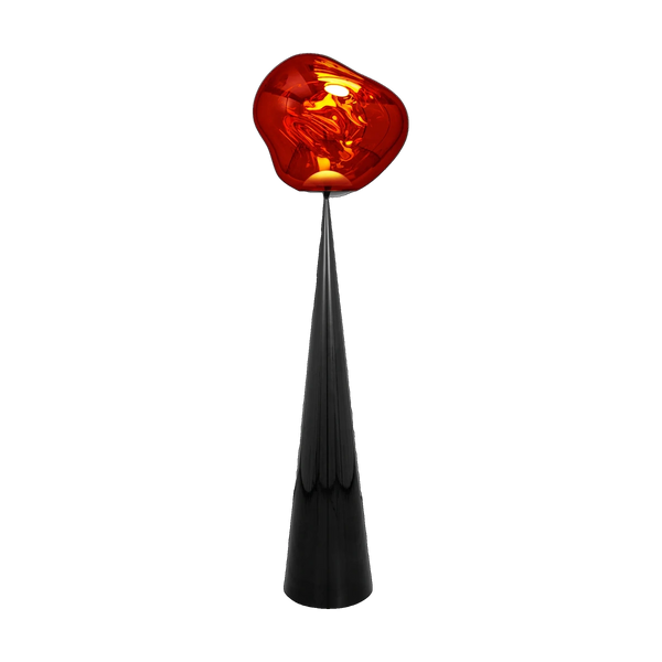 Melt Fat Cone Floor Light with Black Hardware and Copper Shade by Tom Dixon