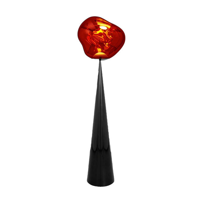 Melt Fat Cone Floor Light with Black Hardware and Copper Shade by Tom Dixon