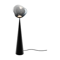 Melt Fat Cone Floor Light with Black Hardware and Nickel Shade by Tom Dixon