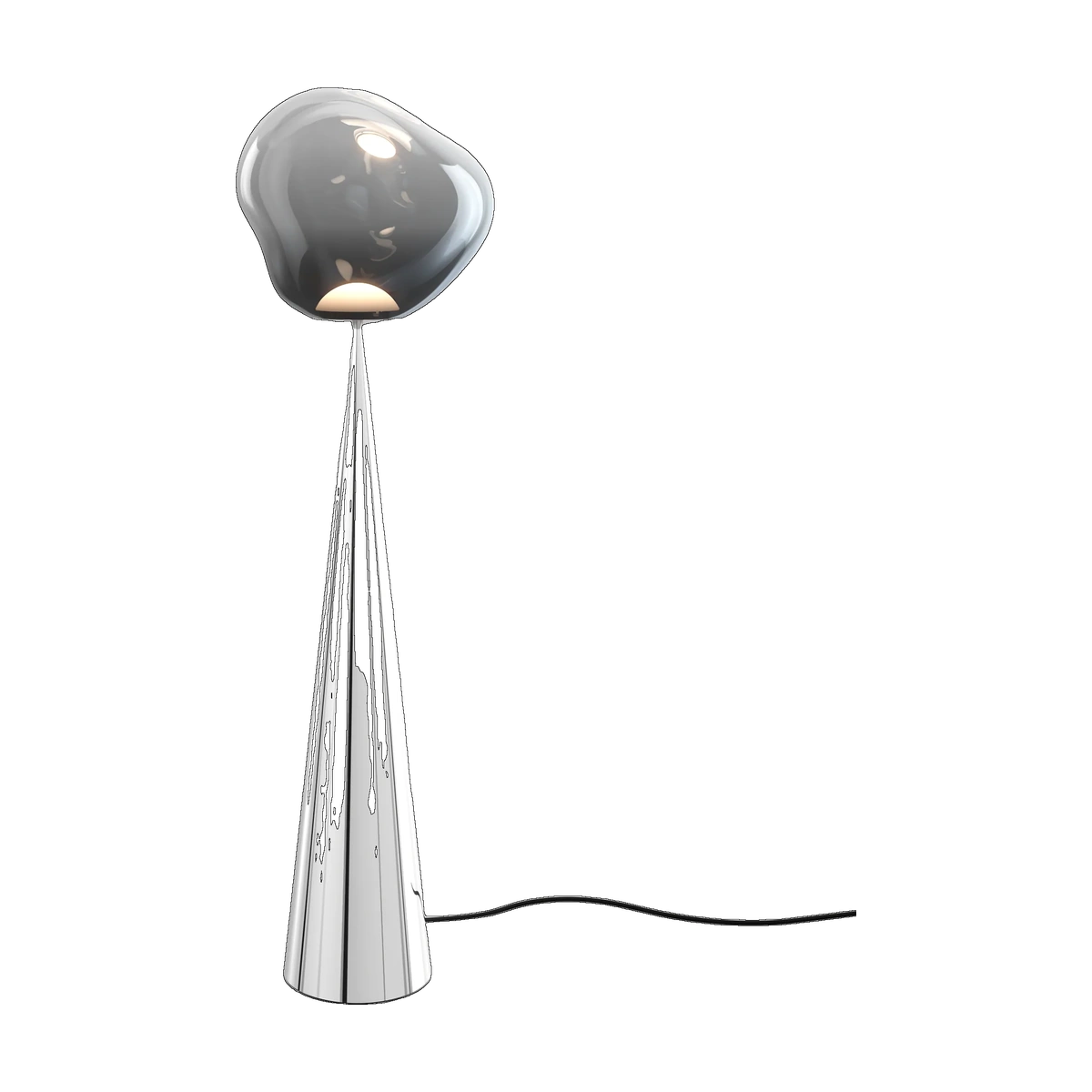 Melt Fat Cone Floor Light with Silver Hardware and Nickel Shade by Tom Dixon