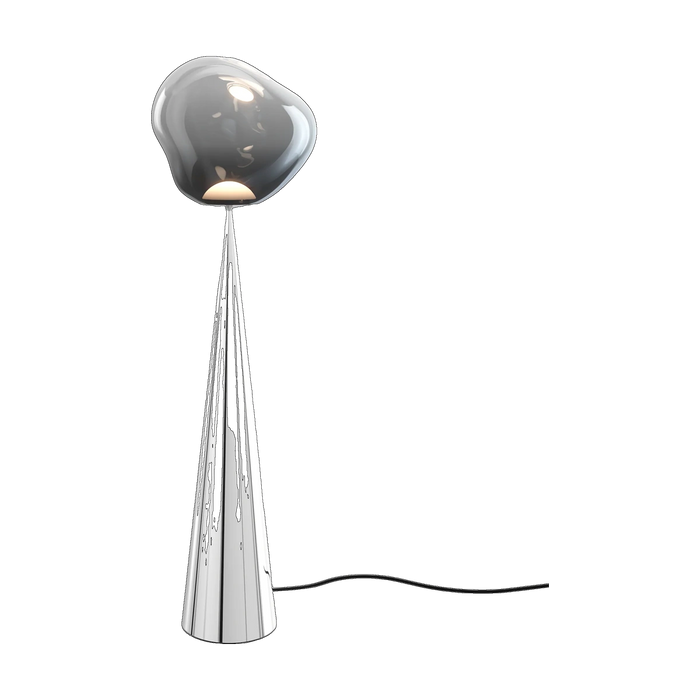Melt Fat Cone Floor Light with Silver Hardware and Nickel Shade by Tom Dixon