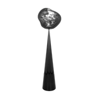 Melt Fat Cone Floor Light with Black Hardware and Silver Shade by Tom Dixon