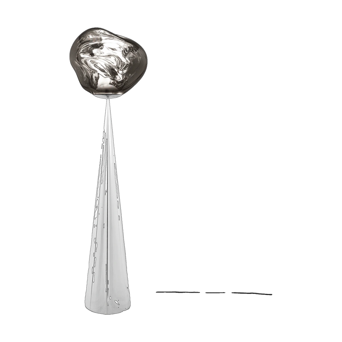 Melt Fat Cone Floor Light with Silver Hardware and Silver Shade by Tom Dixon