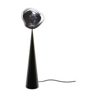 Melt Fat Cone Floor Light with Black Hardware and Smoke Shade by Tom Dixon