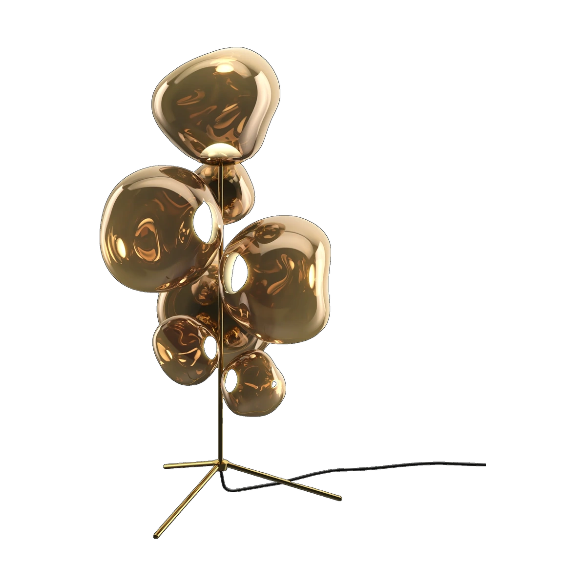 Melt Floor Chandelier in Bronze Polished Polycarbonate by Tom Dixon