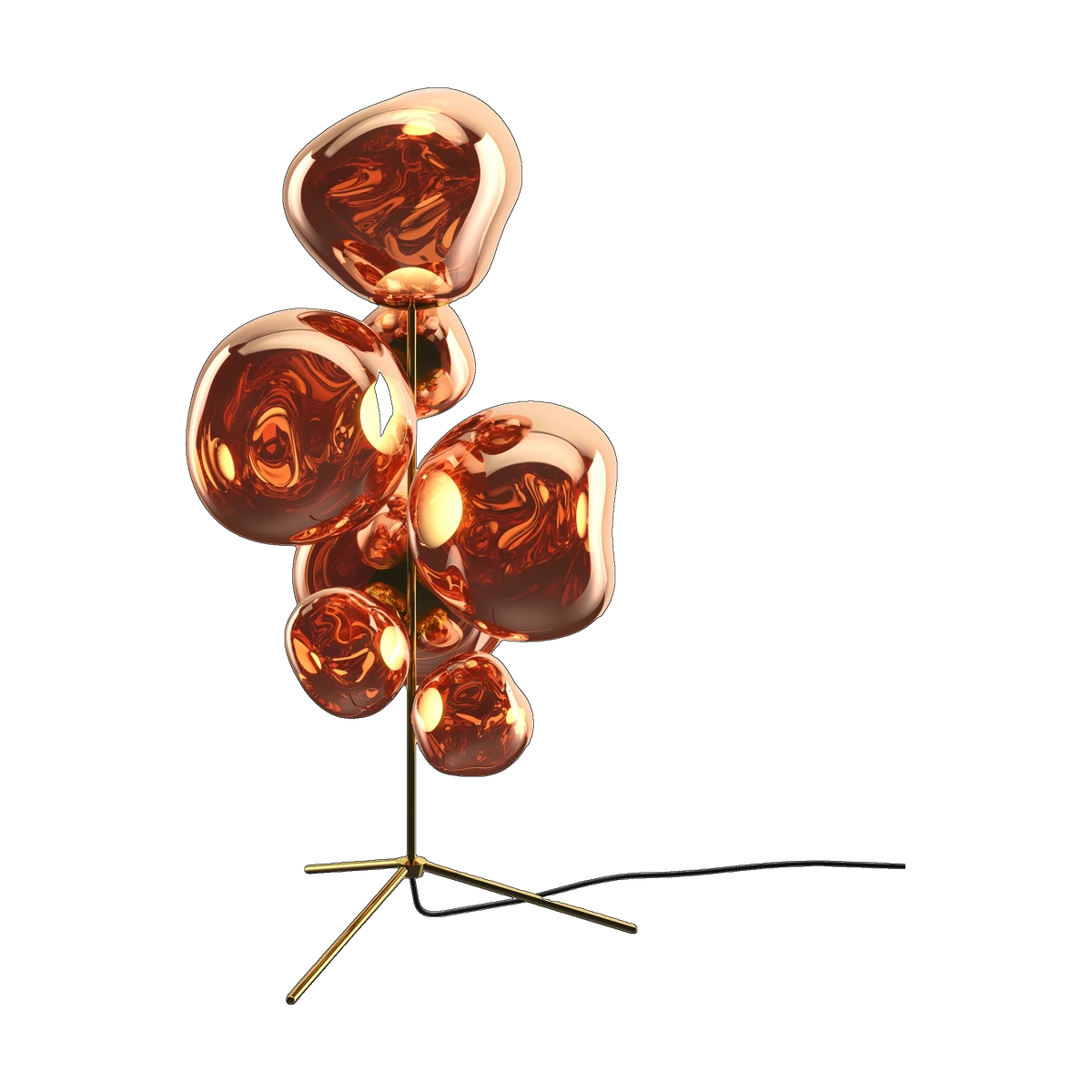 Melt Floor Chandelier in Copper Polished Polycarbonate by Tom Dixon