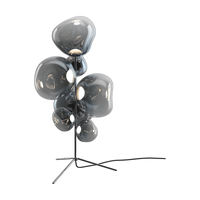 Melt Floor Chandelier in Nickel Polished Polycarbonate by Tom Dixon