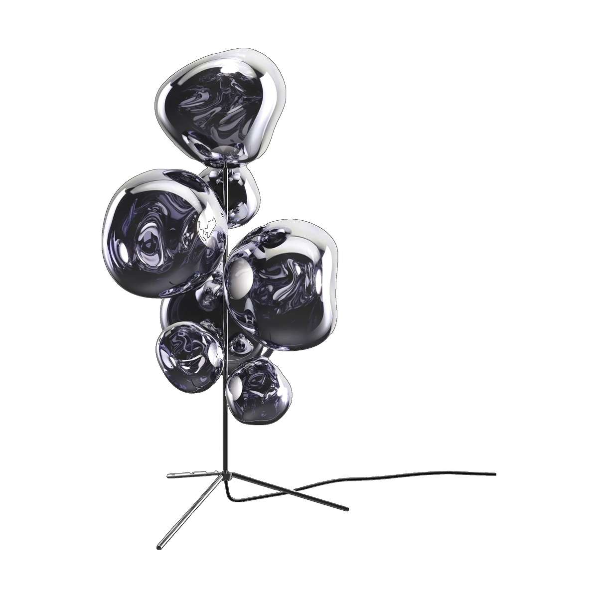 Melt Floor Chandelier in Smoke Polished Polycarbonate by Tom Dixon