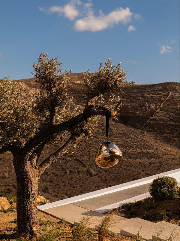 Melt Large Portable Light in Gold Polished Polycarbonate by Tom Dixon