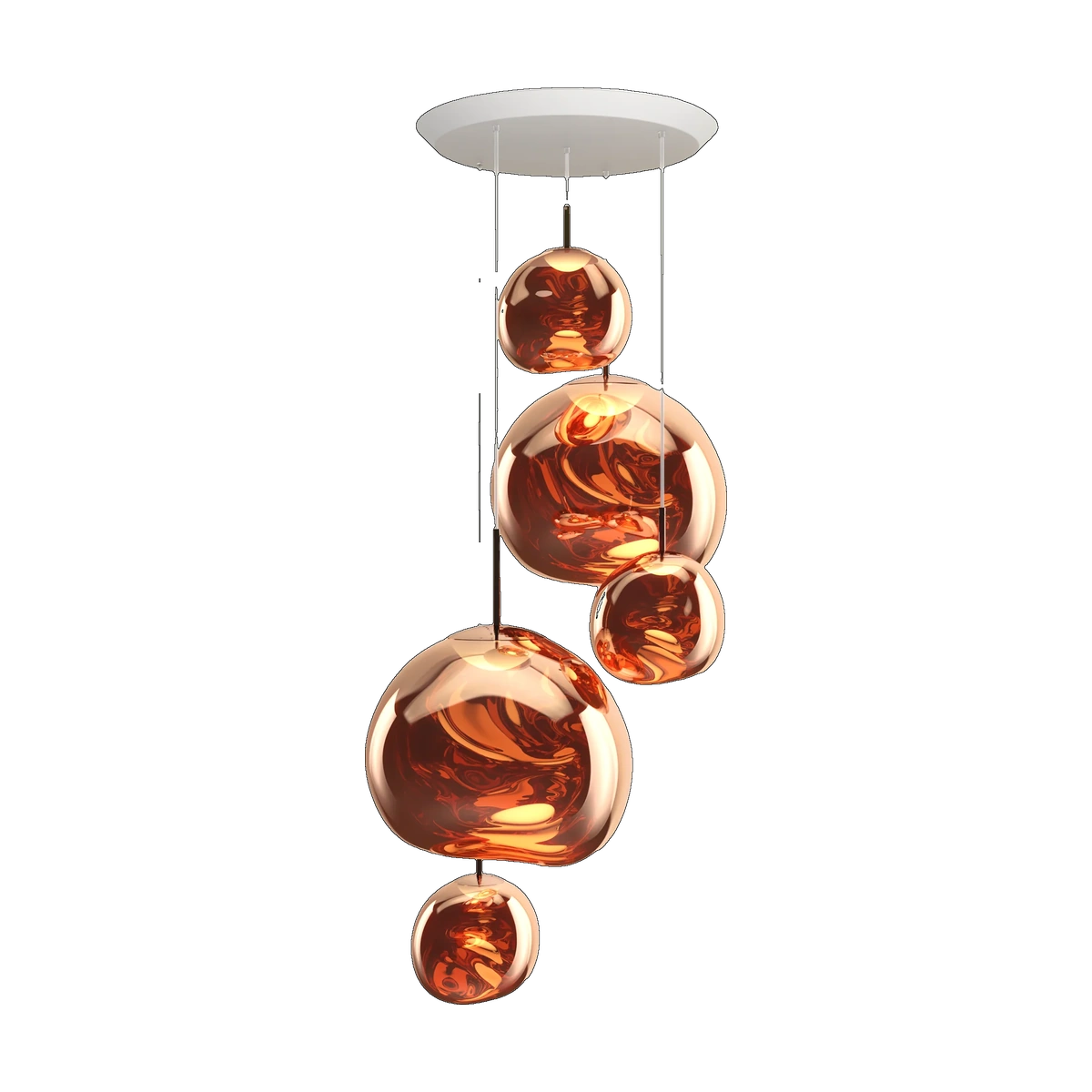 Melt Large-Round Pendant System, Copper Polished Polycarbonate by Tom Dixon
