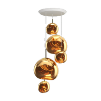 Melt Large-Round Pendant System, Gold Polished Polycarbonate by Tom Dixon