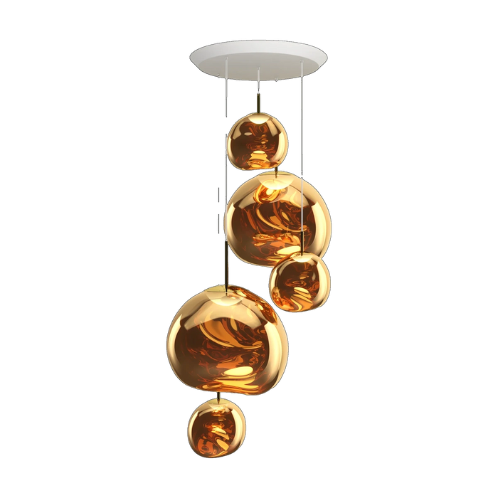 Melt Large-Round Pendant System, Gold Polished Polycarbonate by Tom Dixon