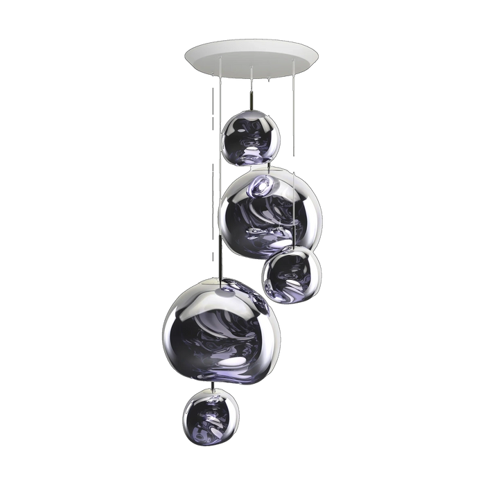 Melt Large-Round Pendant System, Smoke Polished Polycarbonate by Tom Dixon