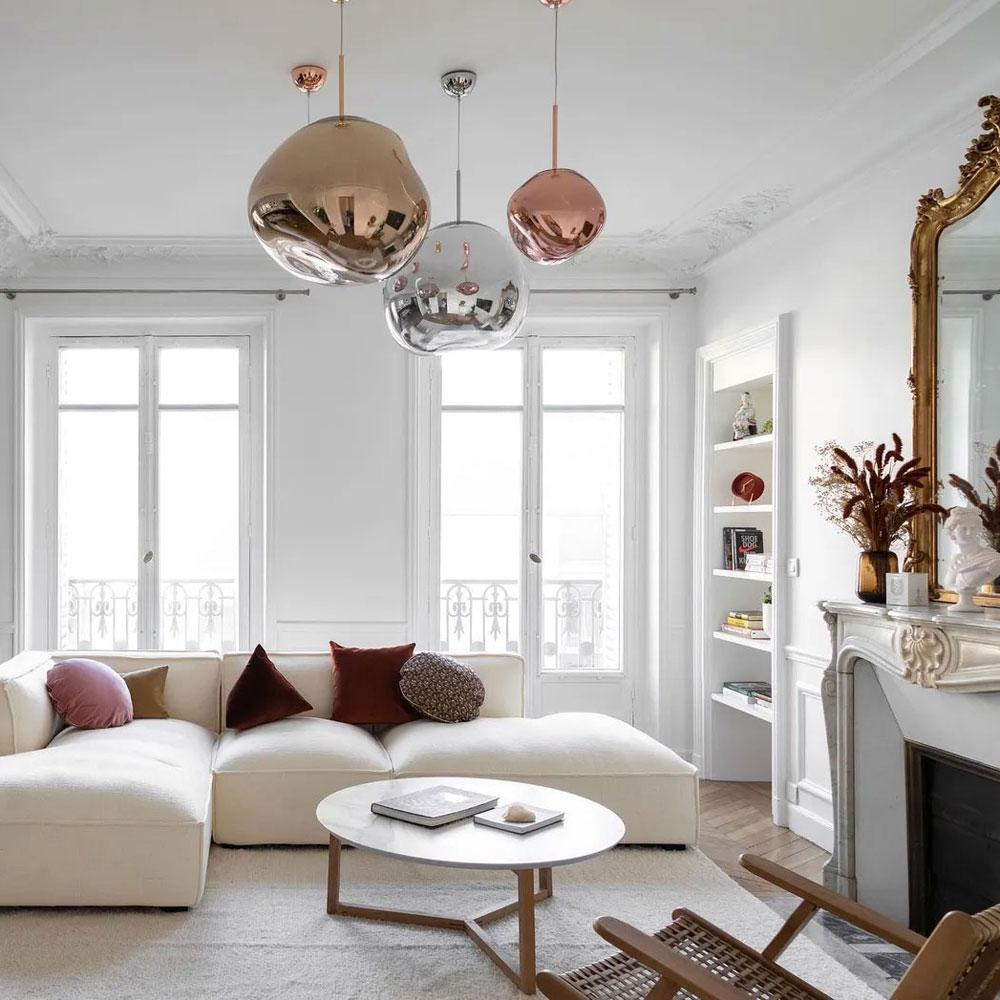 Tom Dixon Melt Medium Pendant in bronze in a modern interior