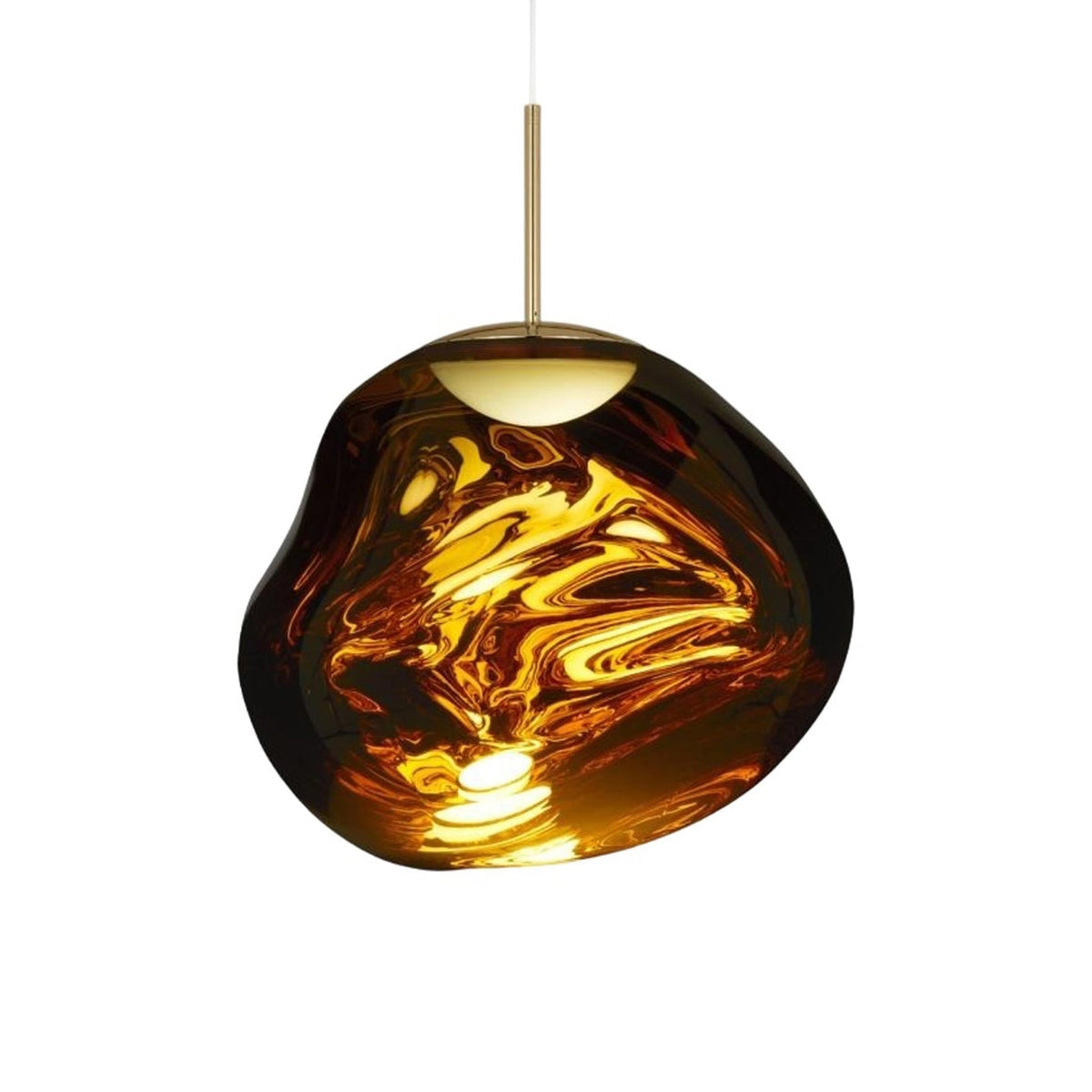Tom Dixon Melt Medium Pendant in bronze, illuminated