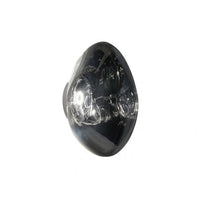 Tom Dixon Melt Medium Surface Light in silver polished polycarbonate, alternate angled illuminated view