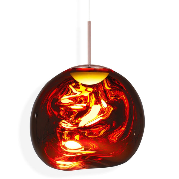 Tom Dixon Melt Medium Pendant in copper, illuminated