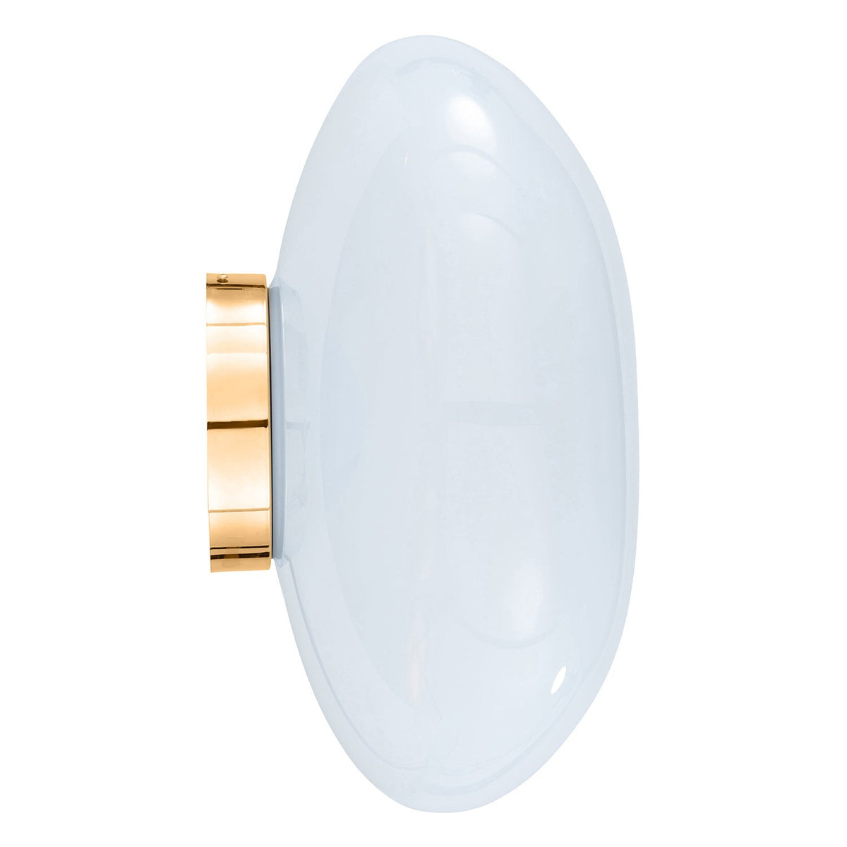 Tom Dixon Melt Medium Surface Light, opal with gold hardware, front view switched off