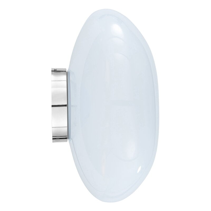 Tom Dixon Melt Medium Surface Light, opal with silver hardware, front view switched off