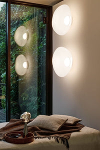 Tom Dixon Melt Medium Surface Light, opal with silver hardware, interior installation