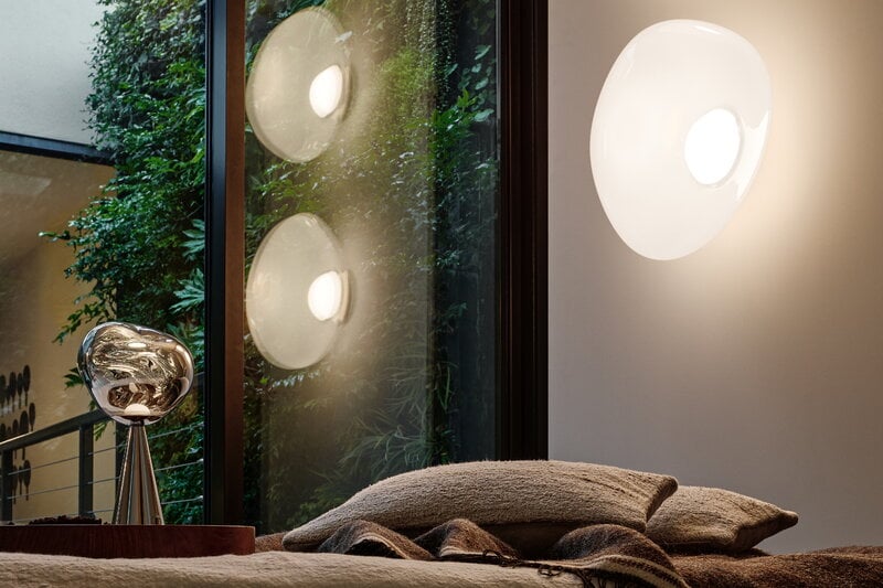 Tom Dixon Melt Medium Surface Light, opal with silver hardware, official room installation